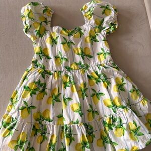 Janie and Jack Lemon Print Kids Dress